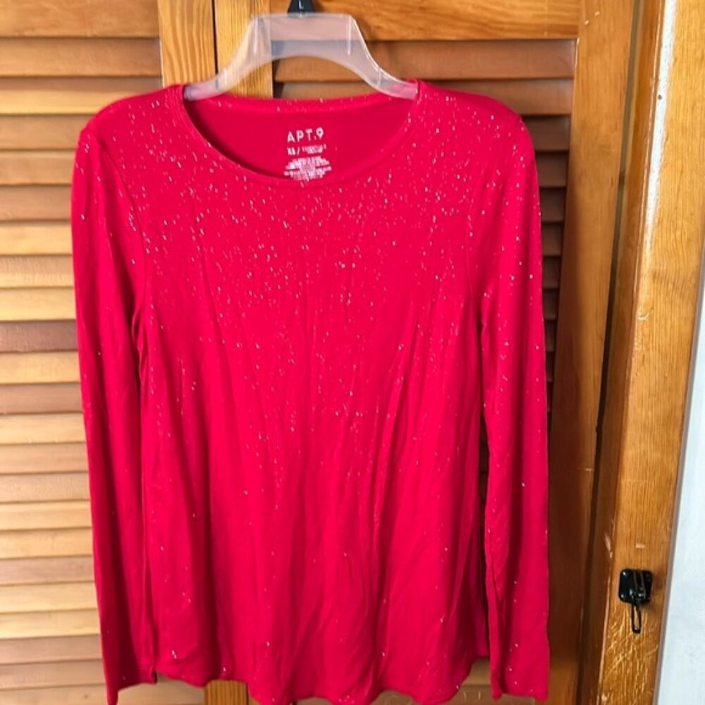 Apt 9 xS red with silver glitter N W O T